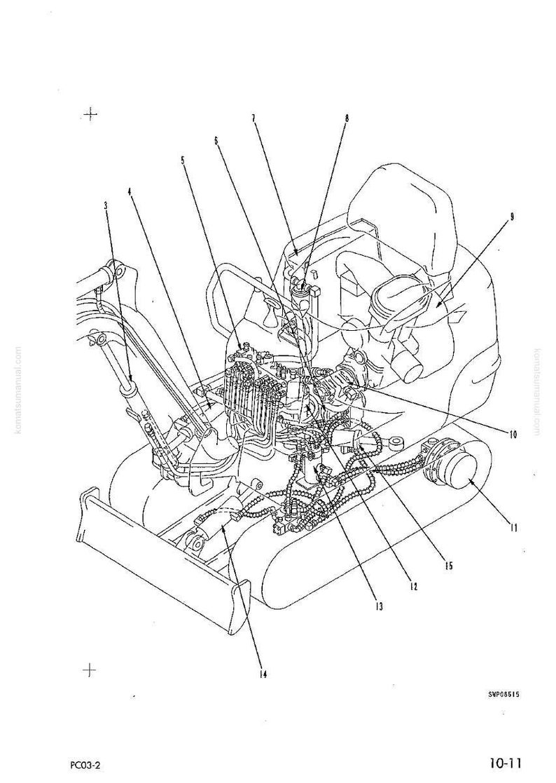 May include: Detailed black and white diagram of a mechanical device, likely an engine or machinery component. The illustration features numerous interconnected parts, including tubes, cylinders, and a seat. The diagram is labeled with numbers and appears to be a technical drawing.