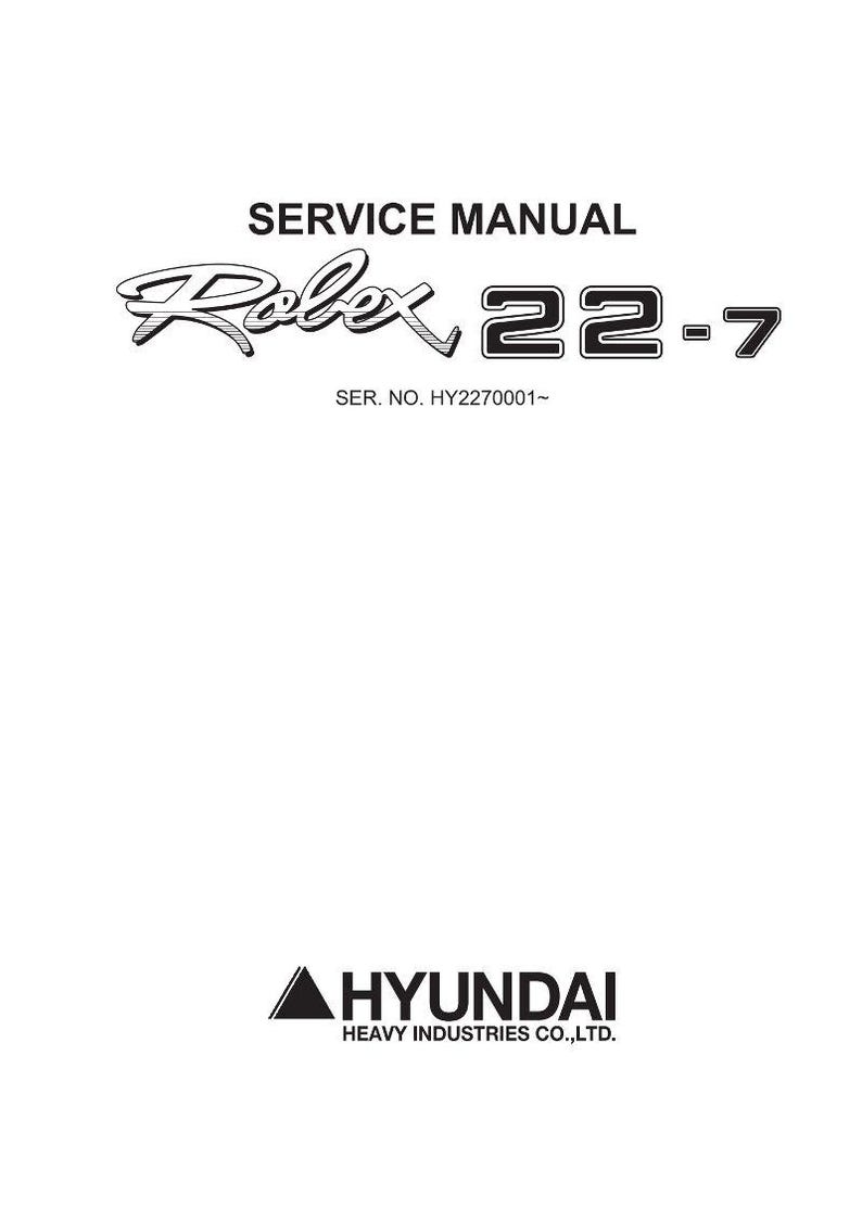 May include: A white service manual cover with the text "SERVICE MANUAL" above the word "Rolex" in a stylized font, followed by "22-7". The Hyundai Heavy Industries Co., Ltd. logo is at the bottom.