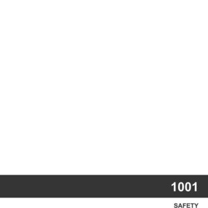 May include: A white background with a dark gray horizontal bar at the bottom. The bar contains the number "1001" in white text, with the word "SAFETY" below it, also in white.