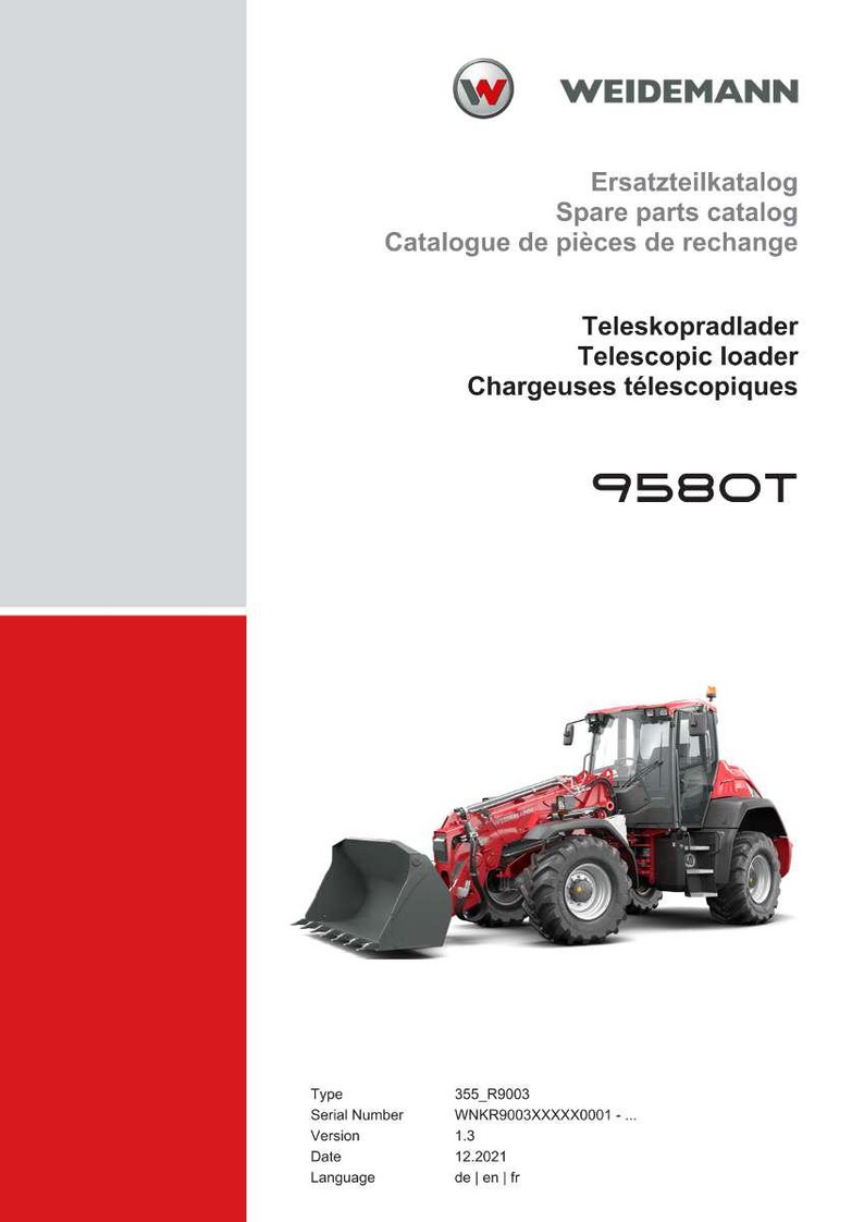 K&ouml;nnte beinhalten: Ein roter und grauer Teleskoplader, Modell 9580T, vor wei&szlig;em Hintergrund. Das Bild enth&auml;lt Text in mehreren Sprachen, darunter "Ersatzteilkatalog" und "Teleskoplader."