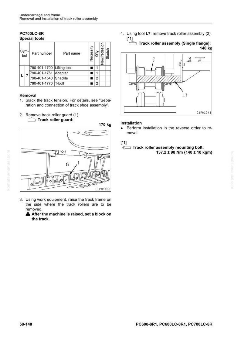 Komatsu PC600-8R1, PC600LC-8R1, PC700LC-8R hydraulisk grävmaskin servicemanual i PDF-format bild 9