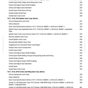 May include: A page from a manual with a list of instructions for gear case repair. The text includes titles such as "Install Output Shaft" and "Check and Adjust Input Shaft Endplay". The page number is 6.