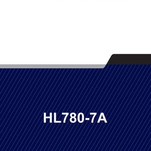 May include: A service manual cover with the text "SERVICE MANUAL" in bold, black letters at the top. Below, a dark blue background with white diagonal lines and the text "HL780-7A" in white.
