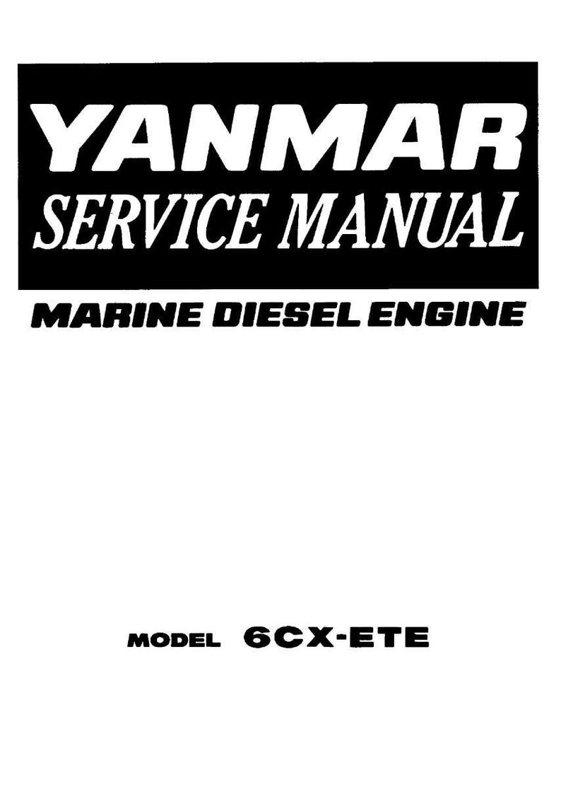 Yanmar 6Cx ete Marine engine Service Manual PDF | Workshop Repair | Instant Download image 2