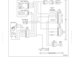 Pode incluir: Um diagrama de circuito detalhado relacionado a um motor de limpador, com r&oacute;tulos para componentes como o controlador da bomba, o motor do limpador e a caixa de fus&iacute;veis. O diagrama inclui texto e linhas que ilustram as conex&otilde;es el&eacute;tricas.