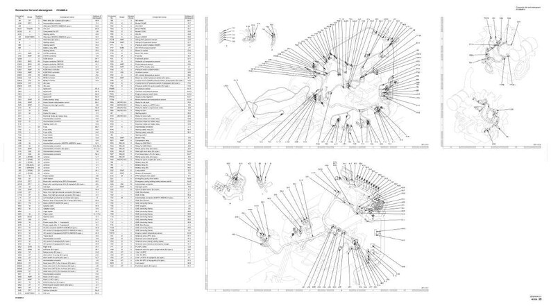 May include: A technical diagram with multiple detailed illustrations and a corresponding parts list. The illustrations depict complex mechanical components with numerous connecting lines and labels. The parts list is organized in columns with numerical identifiers.