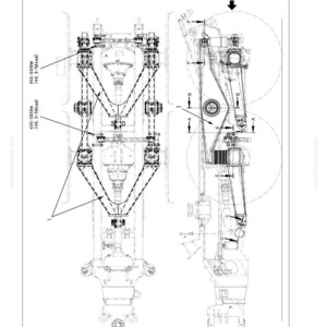 May include: Technical diagram of a vehicle's undercarriage and frame suspension, labeled "Rear." The diagram is in black and white, with detailed mechanical components and measurements in Nm and kpm. Includes the text "SEN04745-00" and "HM250-2."