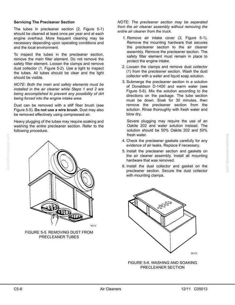 K&ouml;nnte beinhalten: Diagramme aus einem Handbuch, das die Wartung eines Vorreinigungsabschnitts detailliert. Die Bilder zeigen Schritte zum Entfernen von Staub und Waschen des Vorreinigungsabschnitts, einschlie&szlig;lich des Ausbaus von Teilen und der Reinigung mit L&ouml;sungen.