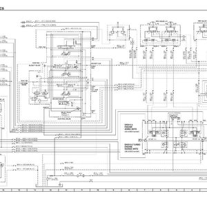 May include: A detailed technical diagram with the title "Diagrams and Schematics" and "Road Homologation." The image is a complex arrangement of lines, symbols, and text, likely representing a hydraulic system or similar engineering design.