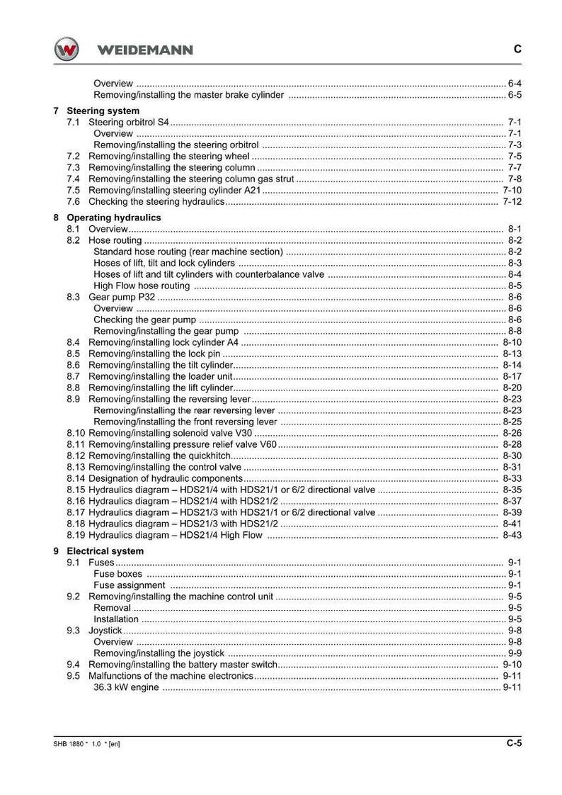 Weidemann 1880 Hoftrac Service Anleitung PDF | Werkstattreparatur | Sofort Download Bild 7