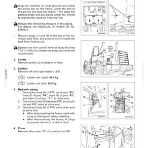 May include: A technical diagram detailing the removal of a PPC valve assembly. The black and white illustration includes numbered components, diagrams of a machine, and instructions. Text includes safety warnings and steps for disassembly.