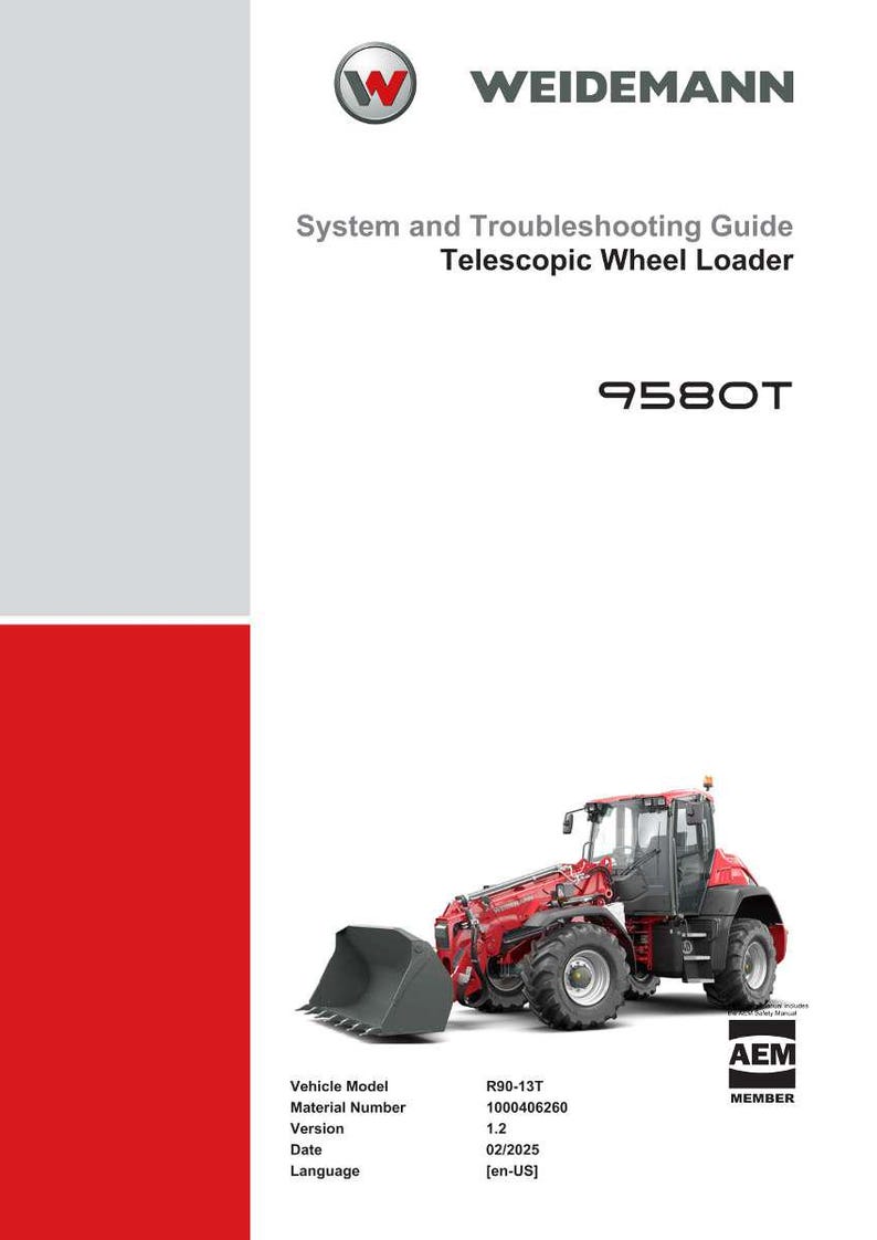 Weidemann 9580T Telescopic wheel loader Repair Manual PDF | Service Workshop | Instant Download image 2