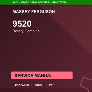 Massey Ferguson 9520 Kreisel Mähdrescher Service Anleitung PDF | Werkstattreparatur | Sofort Download Bild 1