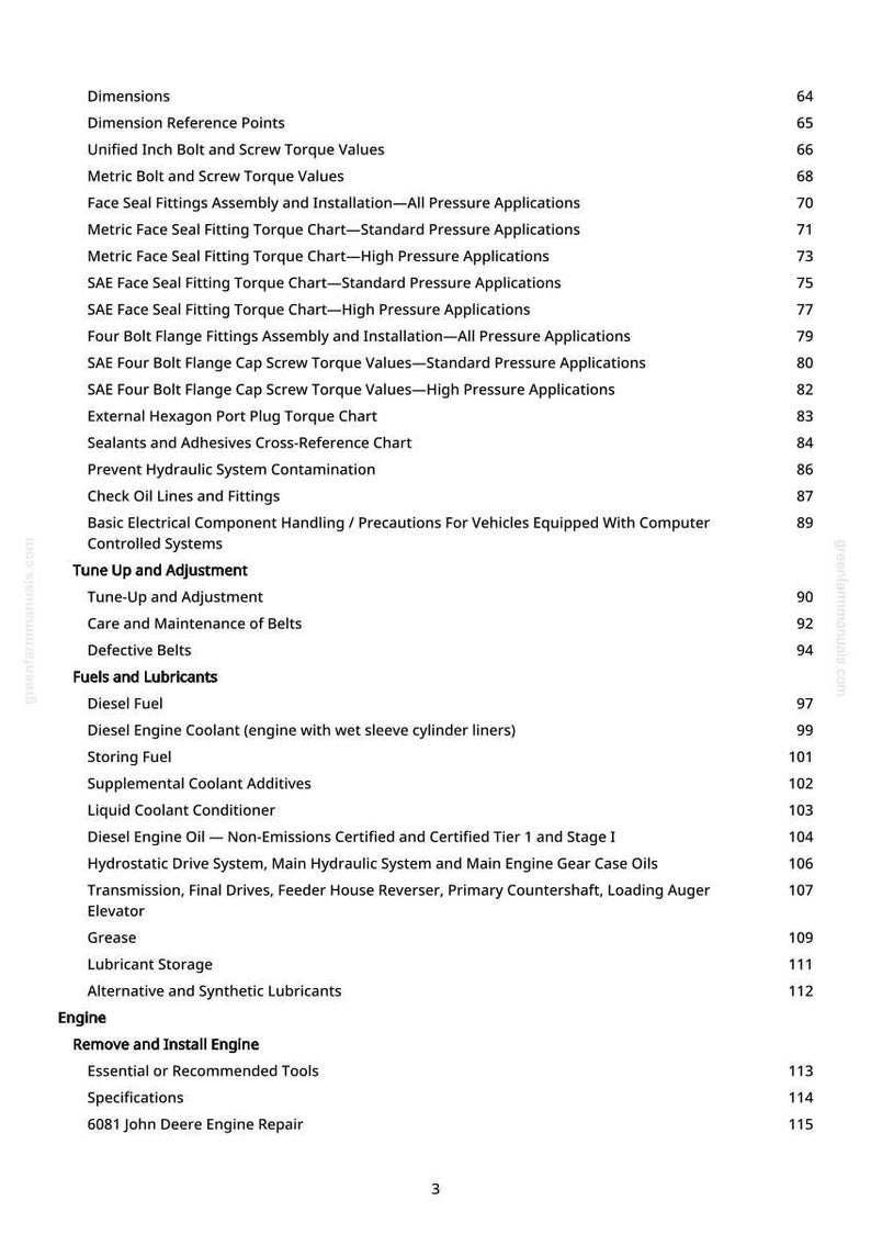 John Deere 9650 Cts skördetröska Teknisk manual PDF | Direkt nedladdning bild 3