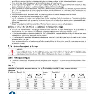 Pode incluir: Uma p&aacute;gina de um manual com o t&iacute;tulo "INTRODU&Ccedil;&Atilde;O" e instru&ccedil;&otilde;es de seguran&ccedil;a. Inclui tabelas com medi&ccedil;&otilde;es em quilogramas e mil&iacute;metros para cabos e lingas, juntamente com avisos de seguran&ccedil;a e diagramas.