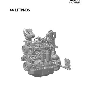 May include: A workshop service manual cover featuring an engine diagram. The text "Workshop Service Manual" and "44 LFTN-D5" are displayed. The AGCO Power logo is in the upper right corner. The document is dated October 2020.