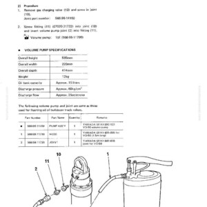 Puede incluir: Diagrama de una bomba de volumen con especificaciones, incluyendo una altura total de 585mm, un ancho de 220mm y una profundidad de 414mm. La bomba pesa 12kg y tiene una capacidad de dep&oacute;sito de aceite de aproximadamente 15 litros. La imagen tambi&eacute;n muestra una manguera y una junta.