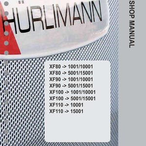 May include: A workshop manual with the brand name "H&uuml;rlimann" prominently displayed. The cover features a silver oval with the brand name and a red accent. A list of model numbers and codes is also visible.