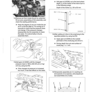 Pode incluir: Um diagrama t&eacute;cnico de um manual que detalha a desmontagem e montagem de um trem de aterragem e uma estrutura. A imagem inclui diagramas, medi&ccedil;&otilde;es e instru&ccedil;&otilde;es para procedimentos mec&acirc;nicos, com texto e ilustra&ccedil;&otilde;es.