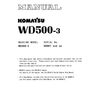 Komatsu WD500-3 Hjullastare 6D140-2 Motor Servicemanual PDF bild 3