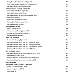 Peut inclure: Une page de manuel avec une liste de proc&eacute;dures de r&eacute;paration automobile. Le texte comprend des &eacute;l&eacute;ments tels que "Remplacer le capteur de temp&eacute;rature du liquide de refroidissement du moteur" et "D&eacute;poser et installer le bloc optique".