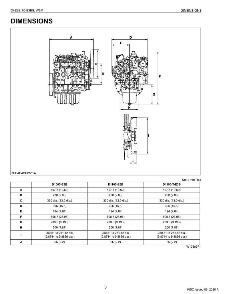 Kubota 05 E3b e3bg Diesel engine Workshop Manual PDF | Service Repair | Instant Download image 11