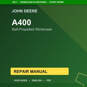 John Deere A400 Selbstfahrender Schwader Reparaturanleitung PDF | Service Werkstatt | Sofort Download Bild 1