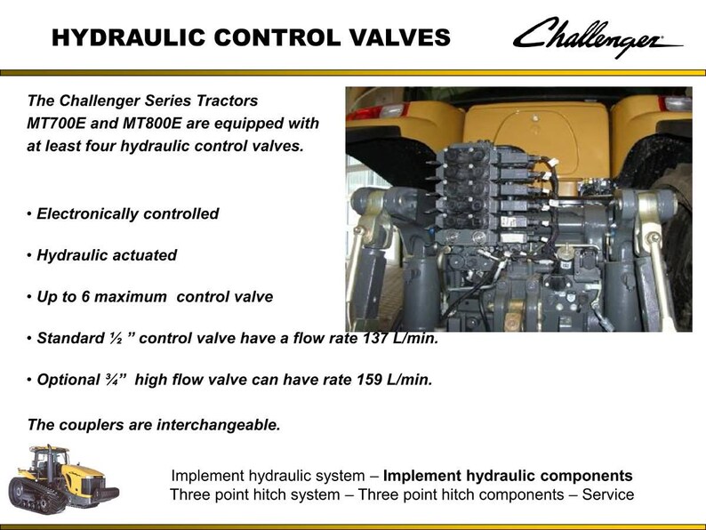 Manual de capacitación de servicio del sistema hidráulico de enganche de tres puntos Challenger Implement (PDF / Guía de capacitación / Descarga instantánea) imagen 5