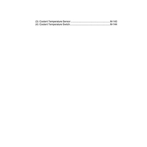 May include: A white page with black text detailing coolant temperature sensor and switch information, including part numbers M-143 and M-144. The document is dated 2008.