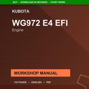 Kubota Wg972 e4 efi Engine Workshop Manual PDF | Service Repair | Instant Download image 1