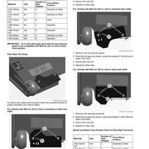 K&ouml;nnte beinhalten: Diagramm mit Anweisungen zur Installation eines Zehenschutzes, einschlie&szlig;lich Diagrammen und Tabellen. Der Text enth&auml;lt Schritte zum Sichern des Schutzes mit Muttern und zum Ausrichten am Rand der Verkleidung.
