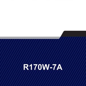 Puede incluir: Una portada de manual de servicio con el texto "SERVICE MANUAL" en negro, sobre un fondo azul oscuro con l&iacute;neas diagonales blancas. El texto "R170W-7A" est&aacute; en blanco en la parte inferior.