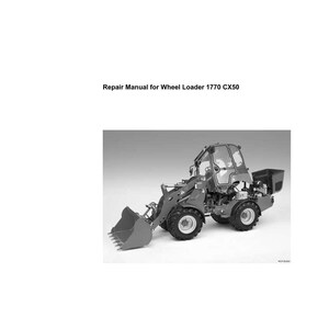 May include: A black and white image of a Weidemann 1770 CX50 wheel loader, with a repair manual title. The loader features a front bucket and is designed for construction or agricultural tasks. The image also includes the Weidemann logo and company details.
