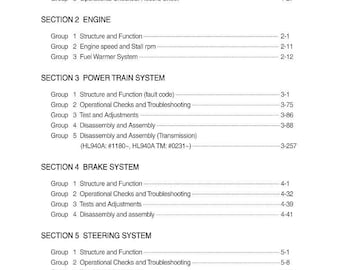 Manual de servicio de la cargadora de ruedas HYUNDAI HL940A/HL940ATM / PDF / Descarga instantánea