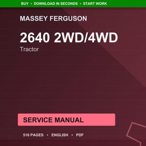 Massey ferguson 2640 2Wd 4wd Tractor Service Manual PDF | Workshop Repair | Instant Download image 1