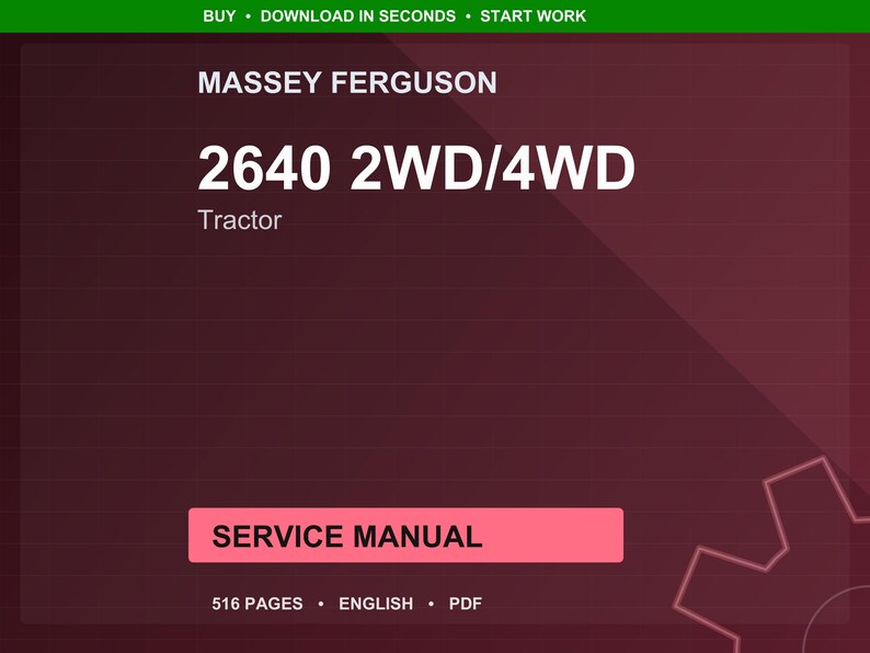 Massey ferguson 2640 2Wd 4wd Tractor Service Manual PDF | Workshop Repair | Instant Download image 1