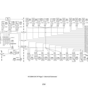 May include: An electrical schematic diagram, featuring a complex network of lines, symbols, and labels. The diagram is in black and white, detailing the electrical system's components and connections. The title "N122894-UN: IVT Page 2 - Electrical Schematic" is displayed at the bottom.