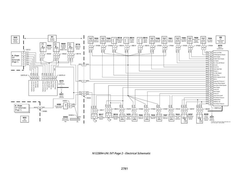 May include: An electrical schematic diagram, featuring a complex network of lines, symbols, and labels. The diagram is in black and white, detailing the electrical system's components and connections. The title "N122894-UN: IVT Page 2 - Electrical Schematic" is displayed at the bottom.