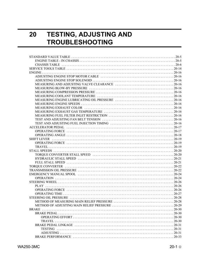 Komatsu WA250-3MC Hjullastare Servicemanual Reparation Verkstad PDF Ladda ner bild 5