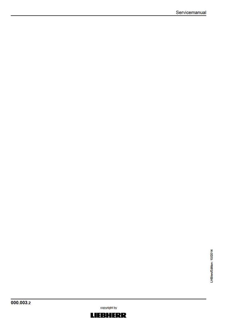 May include: A white page with the word "Servicemanual" at the top. The bottom of the page has the text "000.003.2" and "copyright by LIEBHERR". The right side of the page has the text "LHB/en/Edition: 10/2014".