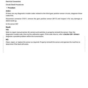 May include: A white page with black text detailing automotive repair procedures. The text includes instructions for diagnosing and repairing issues related to the third gear position sensor. The document is from greenfarmmanuals.com.