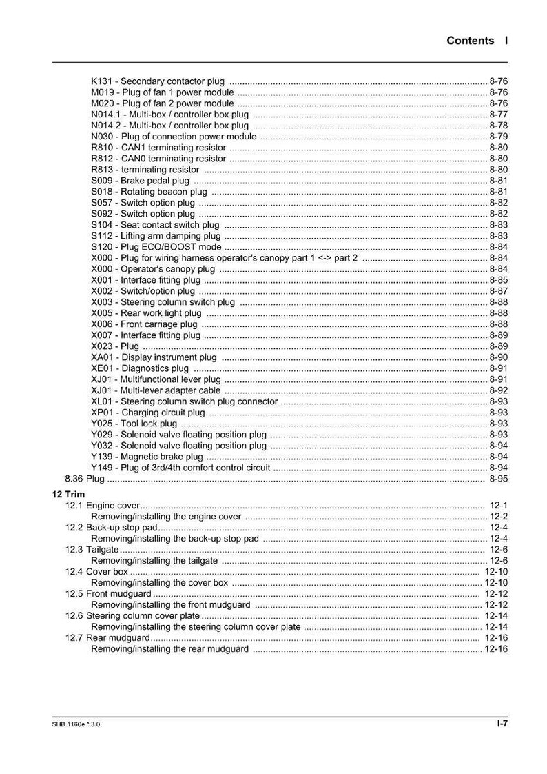 Manual de servicio de la cargadora de ruedas Weidemann 1160E en PDF / Reparación en taller / Descarga instantánea imagen 9