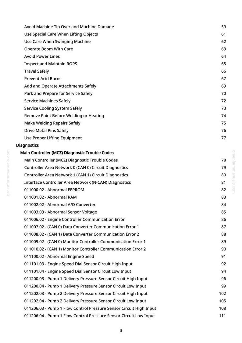 Manual de pruebas de la excavadora John Deere 210 P en formato PDF / Descarga instantánea imagen 2