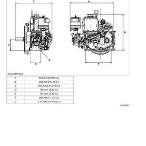 Puede incluir: Diagrama t&eacute;cnico de un motor EA300-E2-NB1-APU, con dimensiones etiquetadas. El diagrama muestra el motor desde dos &aacute;ngulos, con medidas en mil&iacute;metros y pulgadas. Las dimensiones clave incluyen 503 mm (19,80 pulgadas) de longitud y 400 mm (15,75 pulgadas) de altura.