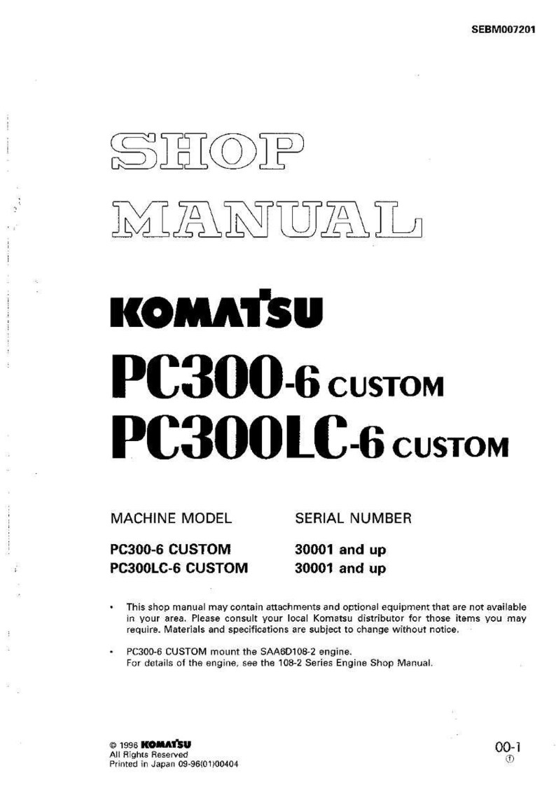 Komatsu PC300-6 PC300LC-6 Anpassad Grävmaskin Servicemanual bild 3