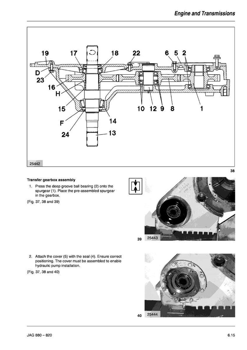 May include: Diagram of a transfer gearbox assembly with numbered components. Includes detailed illustrations of the assembly process, with text instructions and part numbers. The image is a technical drawing for automotive repair.