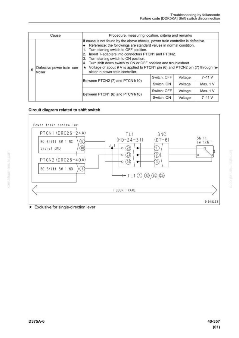 Komatsu D375A-6 Bulldozer Servicemanual Reparation Verkstad PDF bild 7