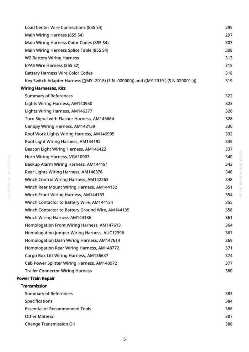 May include: A detailed list of wiring harnesses, kits, and related components, including part numbers and descriptions. The document is organized with clear headings and subheadings, such as "Lights Wiring Harness" and "Winch Wiring Harness."