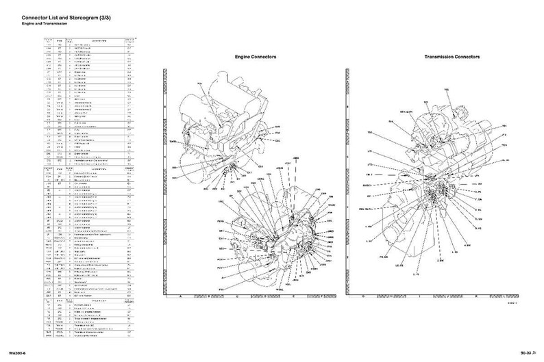 May include: Diagram of engine and transmission connectors, with detailed illustrations and labels. The image includes a connector list and stereogram, providing technical information for automotive applications. The diagrams are in black and white.