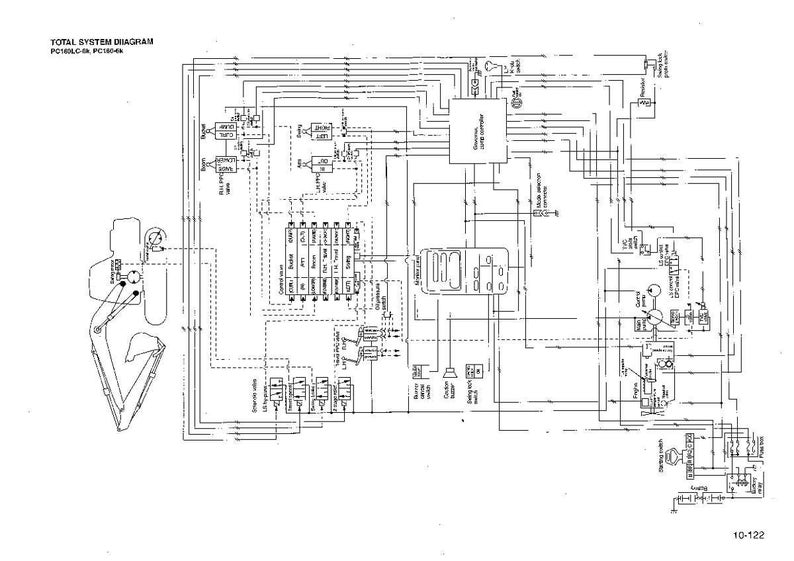 May include: A detailed black and white diagram of a total system, likely for a piece of machinery. The diagram includes various components, lines, and text labels, with the title "TOTAL SYSTEM DIAGRAM" at the top. The diagram is complex and technical.